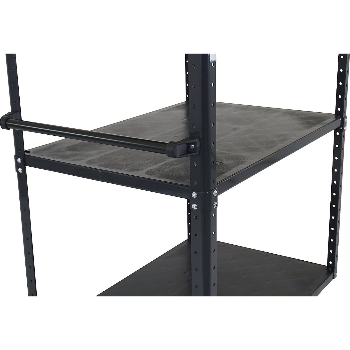 CustomLine shelf truck, open on 4 sides, 5 shelves, charcoal RAL 7016, fully elastic.