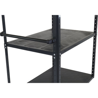 CustomLine shelf truck, open on 4 sides, 3 shelves, charcoal RAL 7016, fully elastic.