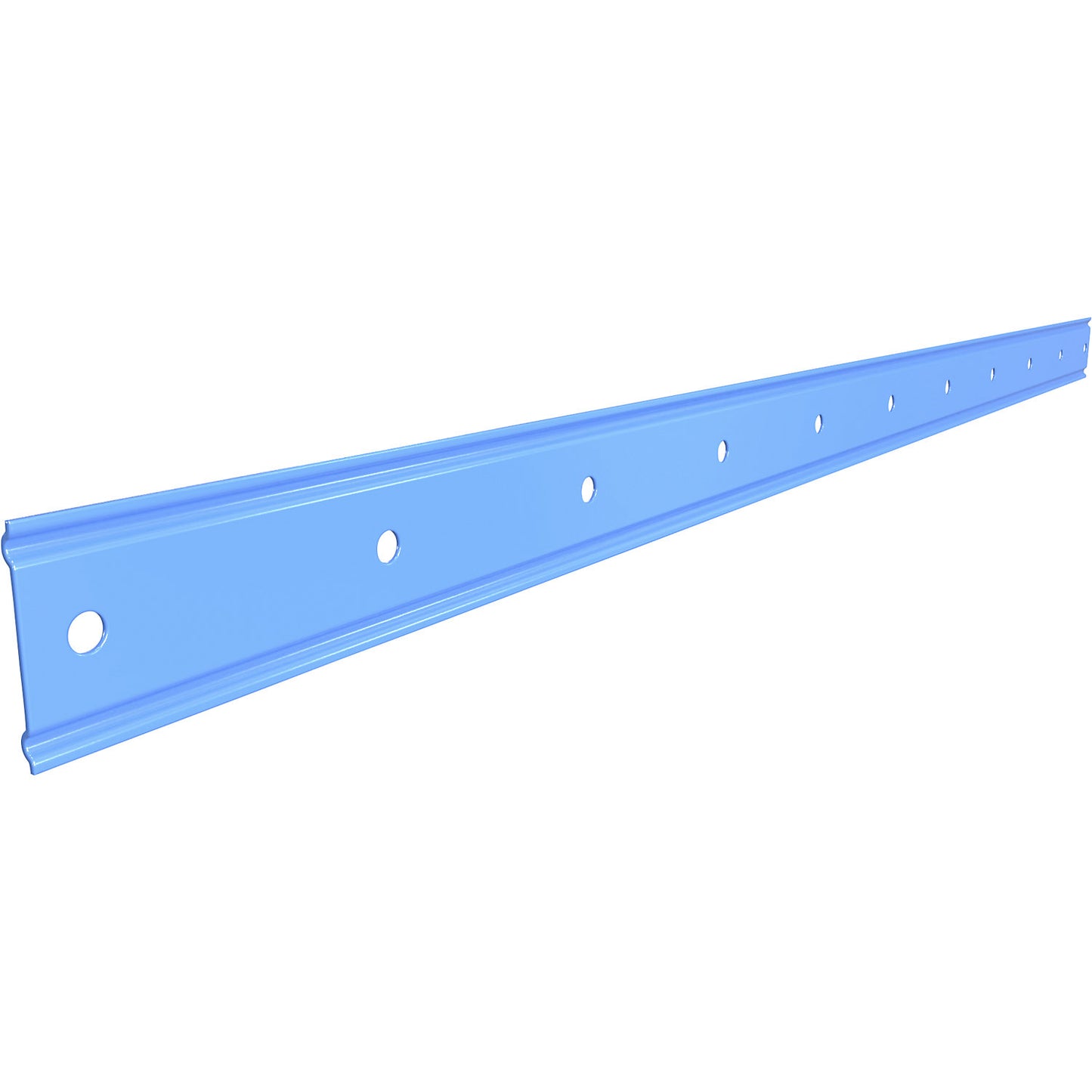 CustomLine stop rail, for assembly trolley/shelf truck, length 1016 mm, pack of 2, light blue RAL 5012.