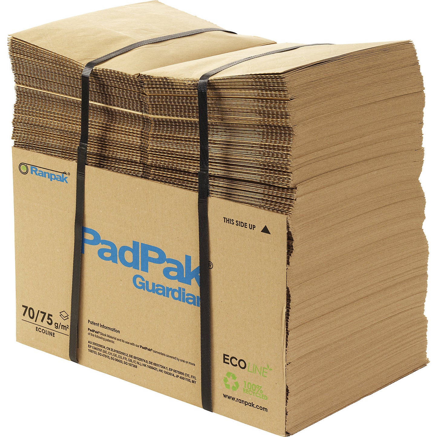 PadPak Guardian paper, recycled, width 380 mm, brown, 2-ply.
