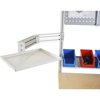 Swivel arm with shelf, 90° angle, HxWxD 119 x 416 x 1130 mm.