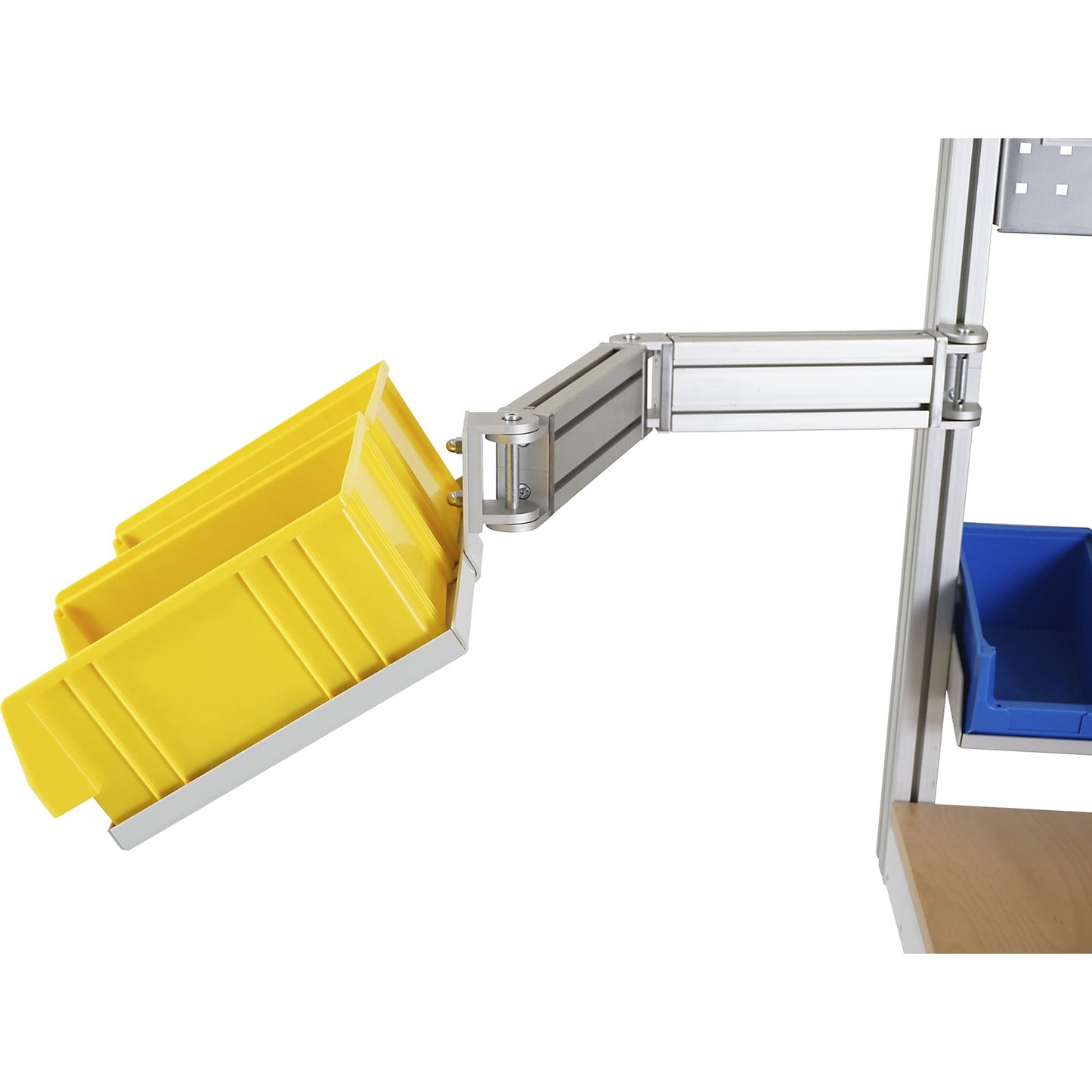 Swivel arm with shelf, 120° angle, HxWxD 112 x 416 x 1179 mm.