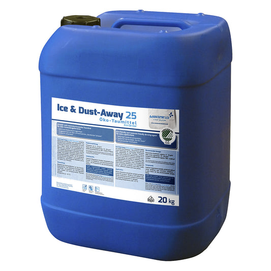Eco-friendly liquid de-icing agent, de-icing effective down to -12 °C, pack, 20 kg canister, pack of 6.