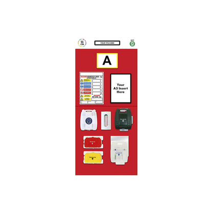 Individual rack end shadow board, first aid, HxW 2000 x 900 mm, red.
