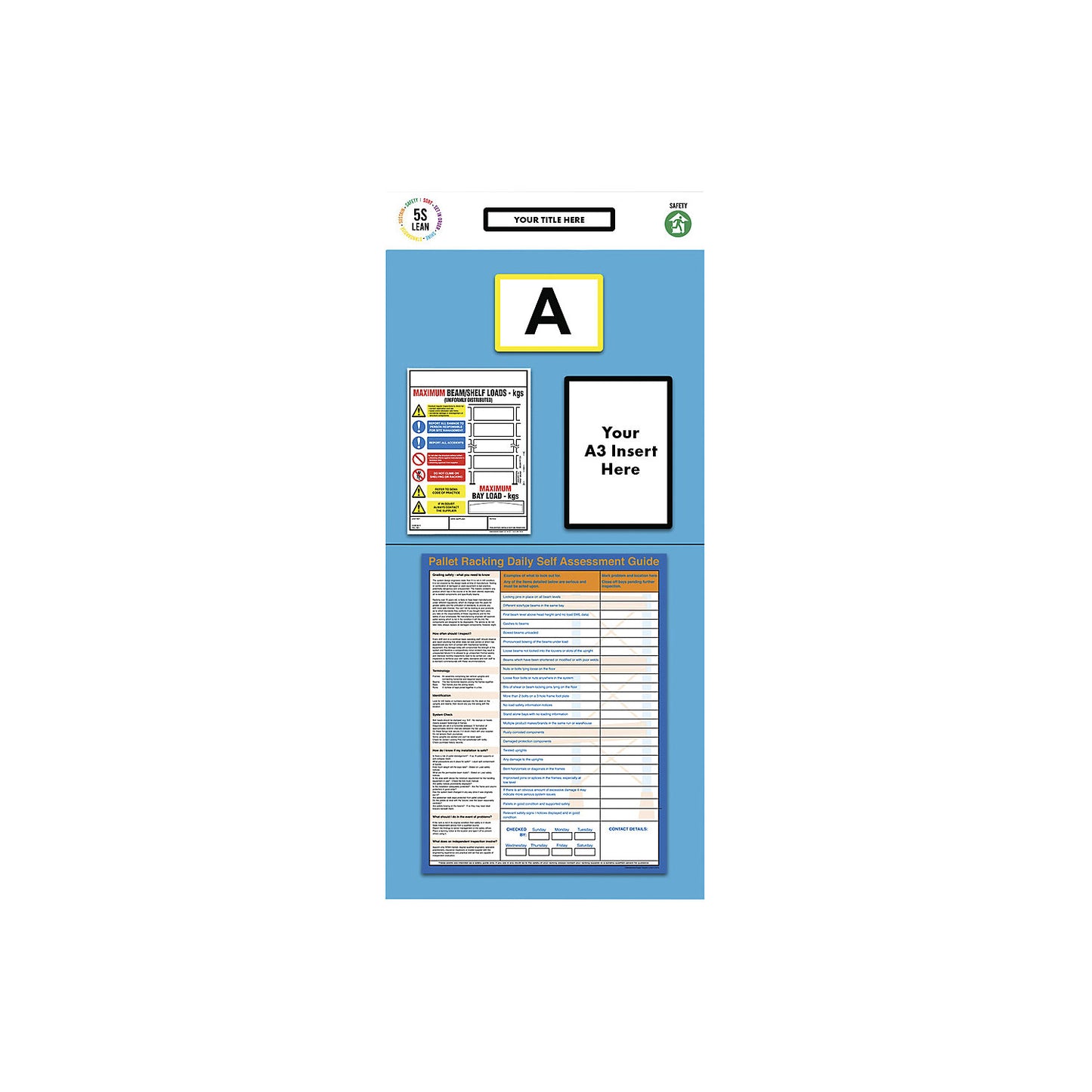 Individual rack end shadow board, rack assessment, HxW 2000 x 900 mm, blue.