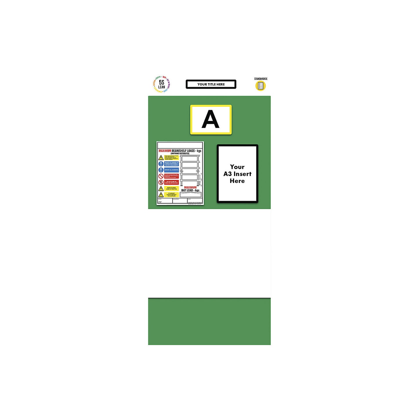 Individual rack end shadow board, whiteboard, HxW 2000 x 900 mm, green.