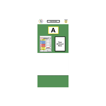 Individual rack end shadow board, whiteboard, HxW 2000 x 900 mm, green.
