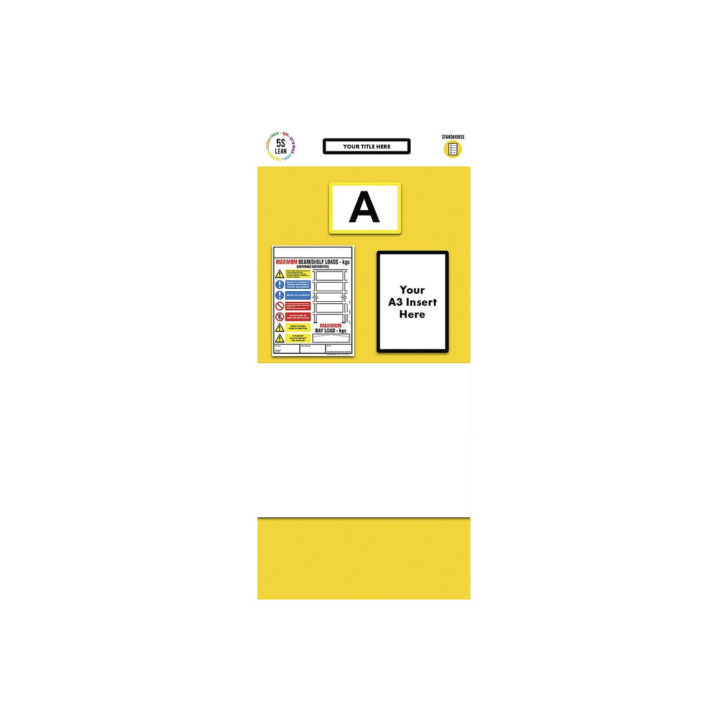 Individual rack end shadow board, whiteboard, HxW 2000 x 900 mm, yellow.