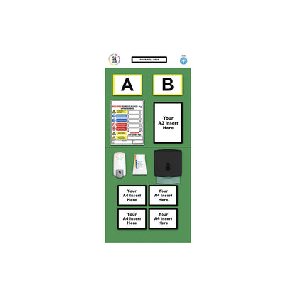 Modular rack end shadow board, sanitising, HxW 2000 x 900 mm, green.