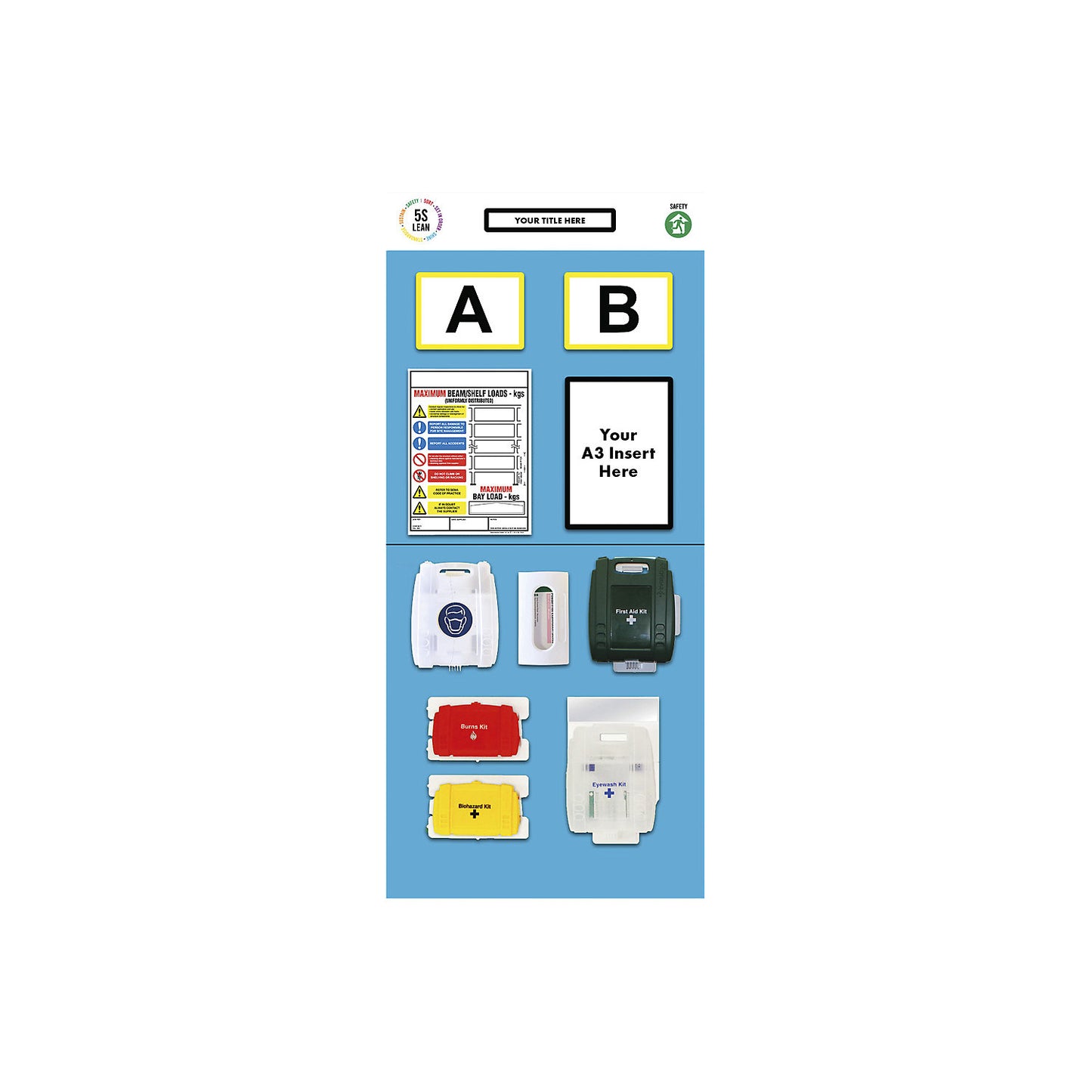 Modular rack end shadow board, first aid, HxW 2000 x 900 mm, blue.