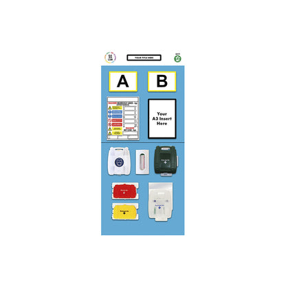 Modular rack end shadow board, first aid, HxW 2000 x 900 mm, blue.