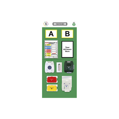 Modular rack end shadow board, first aid, HxW 2000 x 900 mm, green.