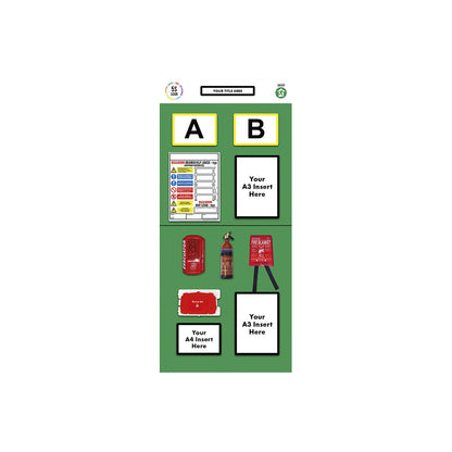 Modular rack end shadow board, fire safety, HxW 2000 x 900 mm, green.