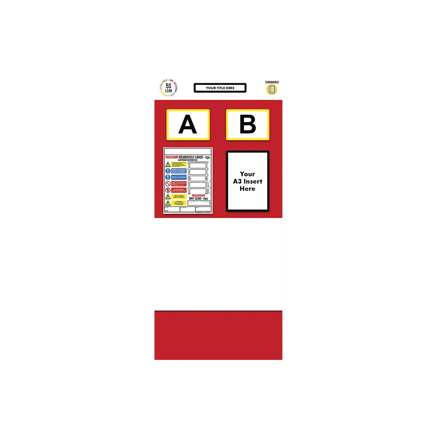 Modular rack end shadow board, whiteboard, HxW 2000 x 900 mm, red.