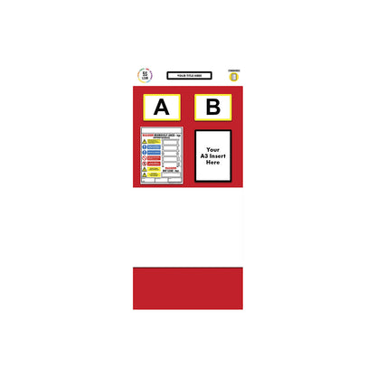 Modular rack end shadow board, whiteboard, HxW 2000 x 900 mm, red.