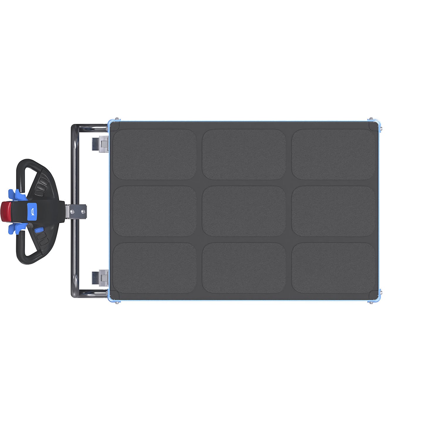 CustomLine shelf truck with electric drive, 5 shelves, charcoal RAL 7016, solid rubber.