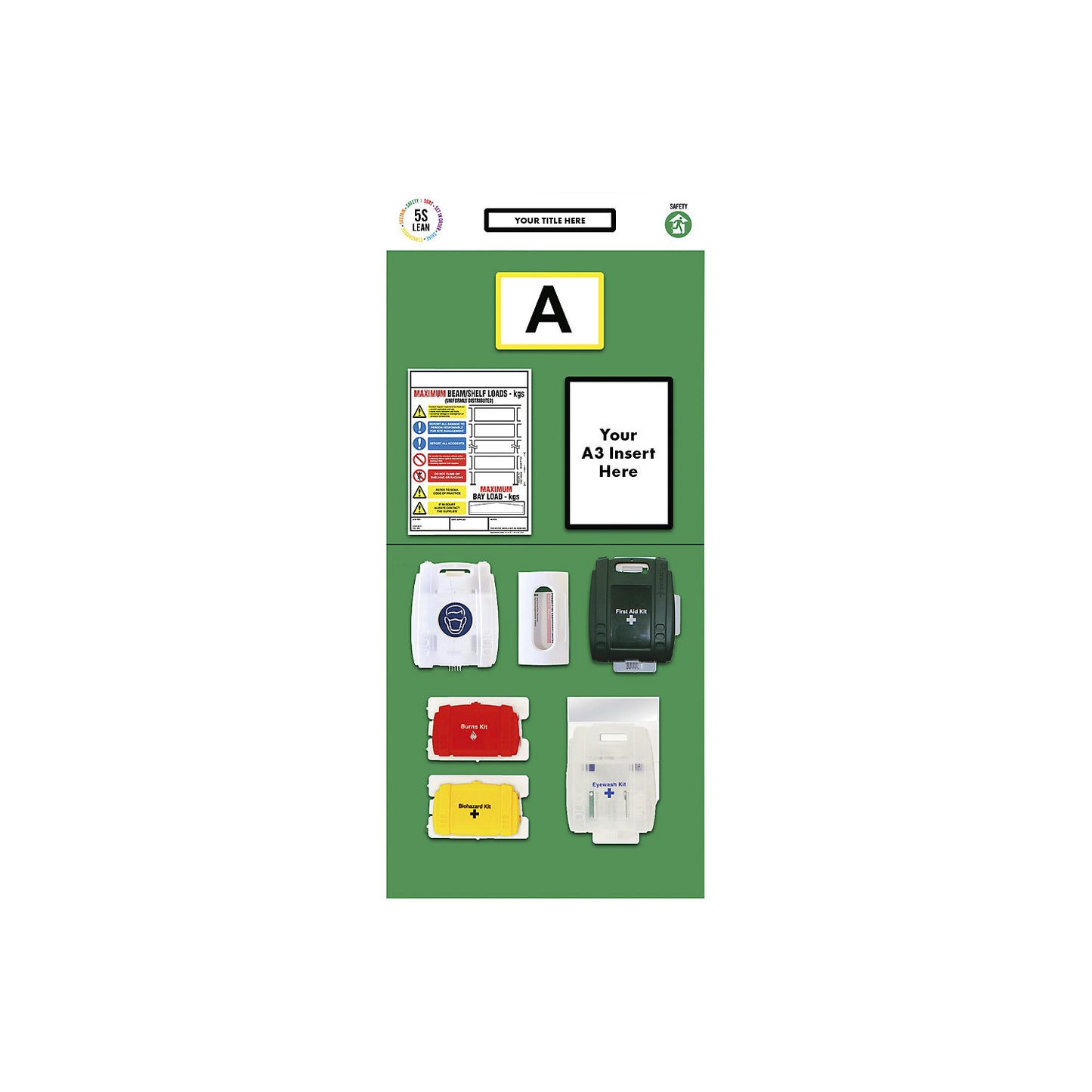 Individual rack end shadow board, first aid, HxW 2000 x 900 mm, green.
