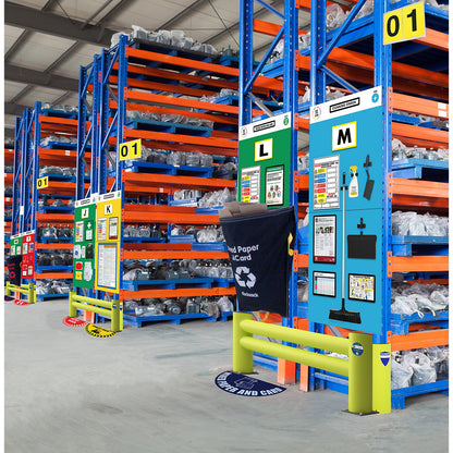 Modular rack end shadow board, fire safety, HxW 2000 x 900 mm, red.