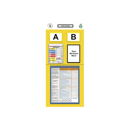 Modular rack end shadow board, rack assessment, HxW 2000 x 900 mm, yellow.