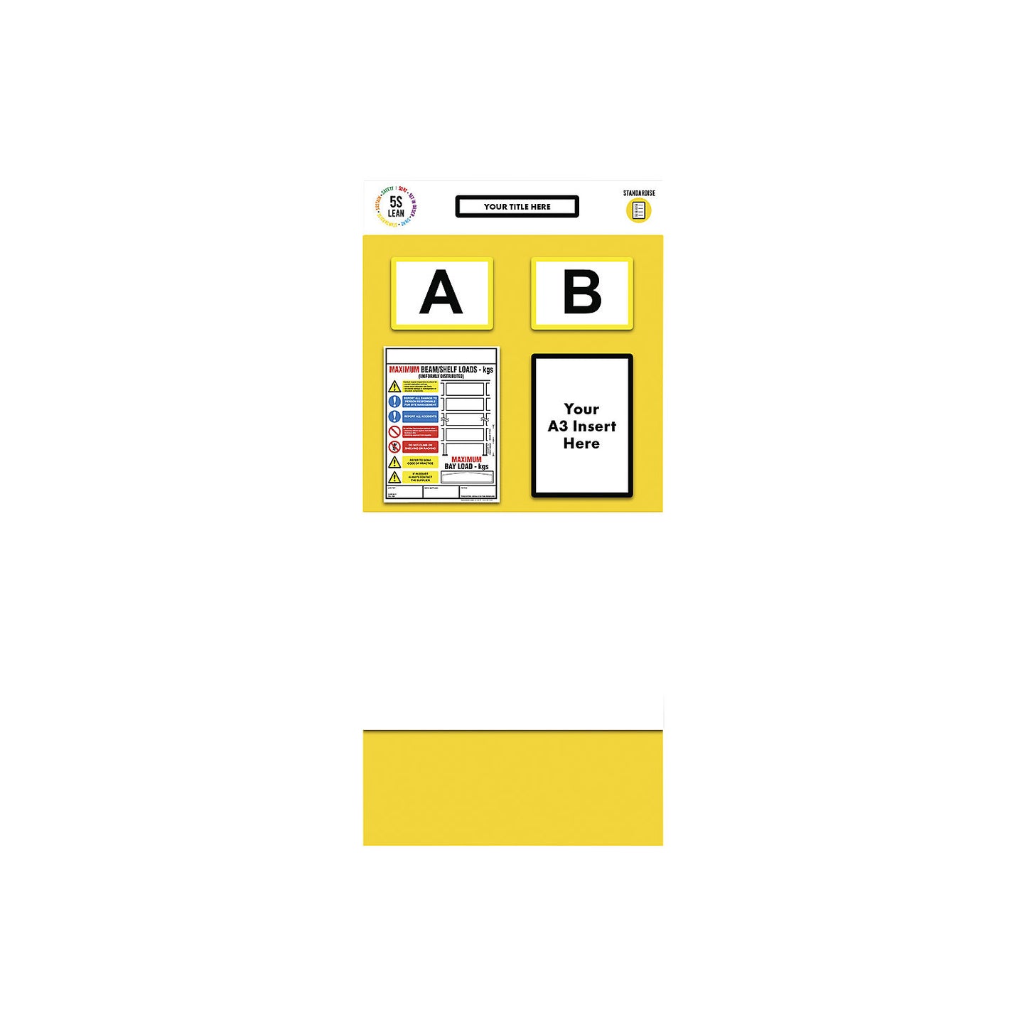 Modular rack end shadow board, whiteboard, HxW 2000 x 900 mm, yellow.