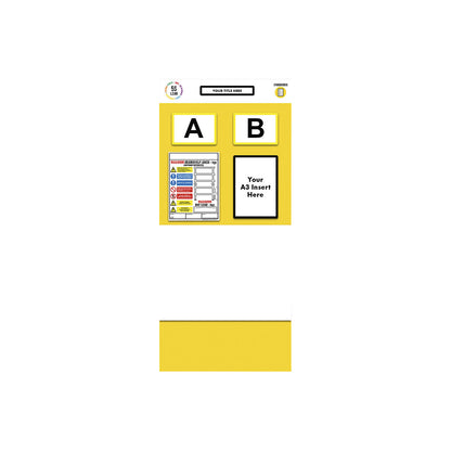 Modular rack end shadow board, whiteboard, HxW 2000 x 900 mm, yellow.