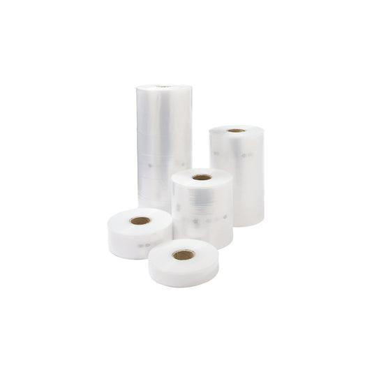 Tubular shrink film, material thickness 100 µm, LxW 250 m x 600 mm.