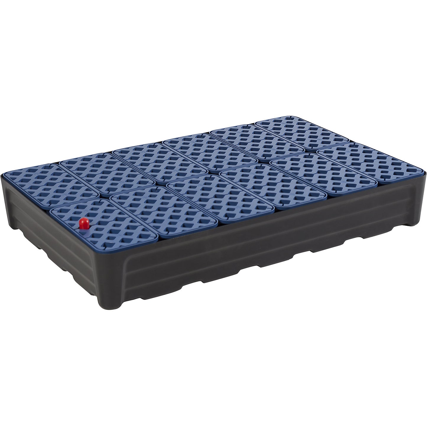 PE sump tray for small containers, with PE grate, collection capacity 120 l.