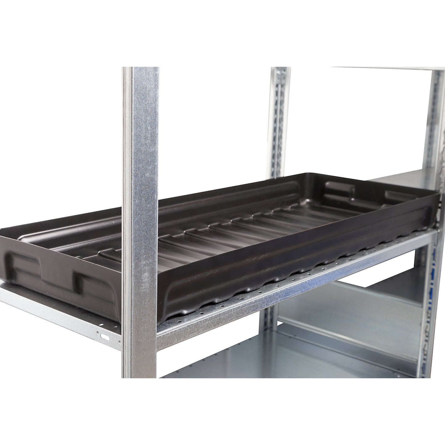 PE small container shelf sump tray, dissipative, without certification, collection capacity 30 l.