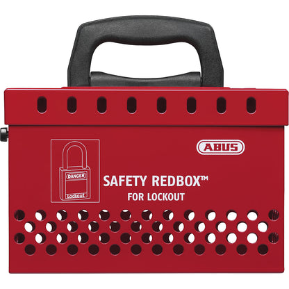 Safety Redbox B835 group Lockout Box, with wall bracket, red.