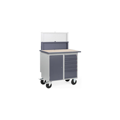 Perforated panel for mobile workbench, extendable, HxWxD 630 x 875 x 100 mm.
