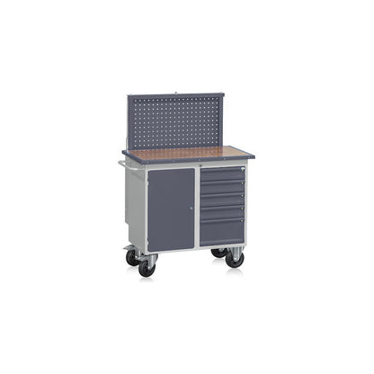 Perforated panel for mobile workbench, extendable, HxWxD 630 x 875 x 100 mm.