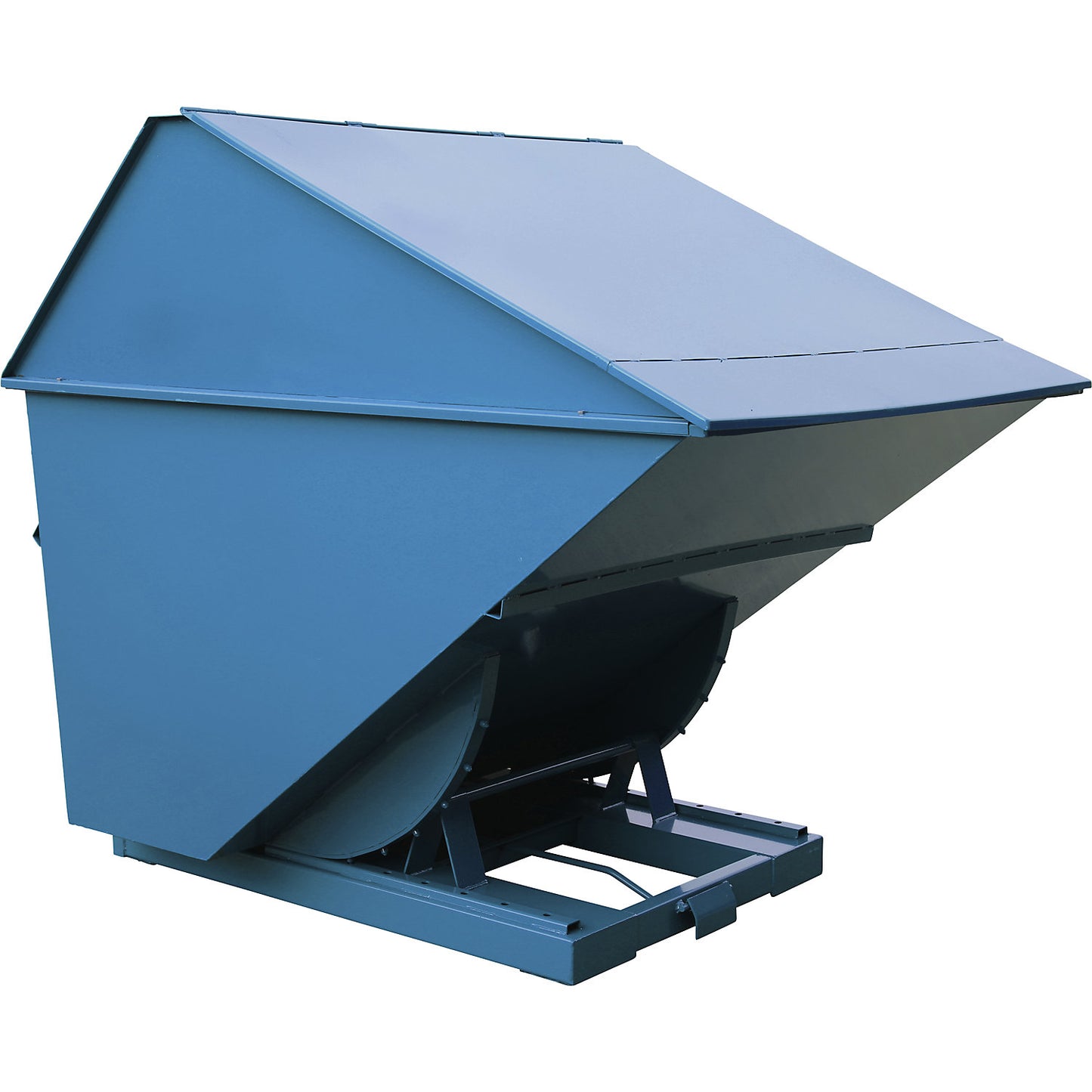 Tipping skip with high lid, blue, capacity 2700 l.