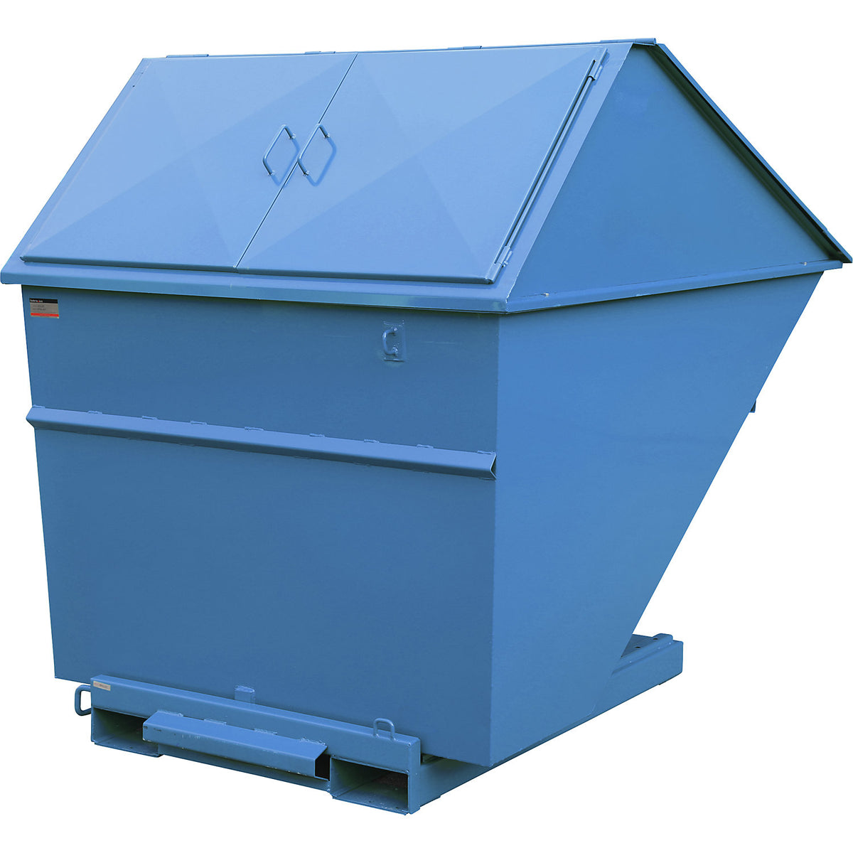Tipping skip with high lid, blue, capacity 2700 l.