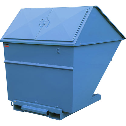 Tipping skip with high lid, blue, capacity 2700 l.