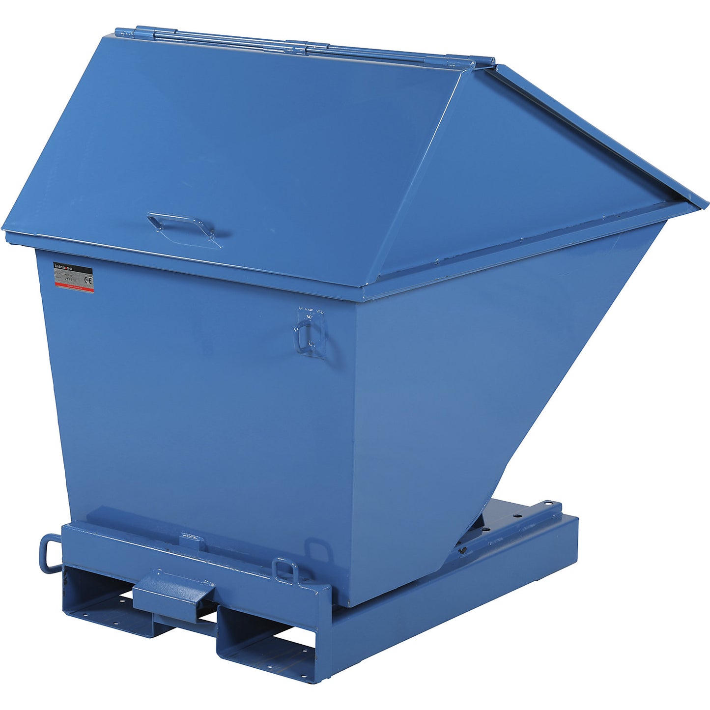 Tipping skip with high lid, blue, capacity 400 l.