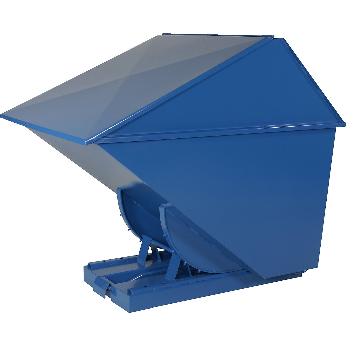 Tipping skip with high lid, blue, capacity 400 l.