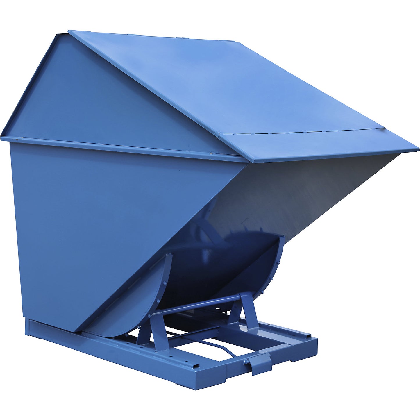 Tipping skip with high lid, blue, capacity 2200 l.