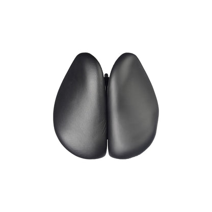Saddle stool with a split seat, seat height 450 - 580 mm, leather, aluminium silver.