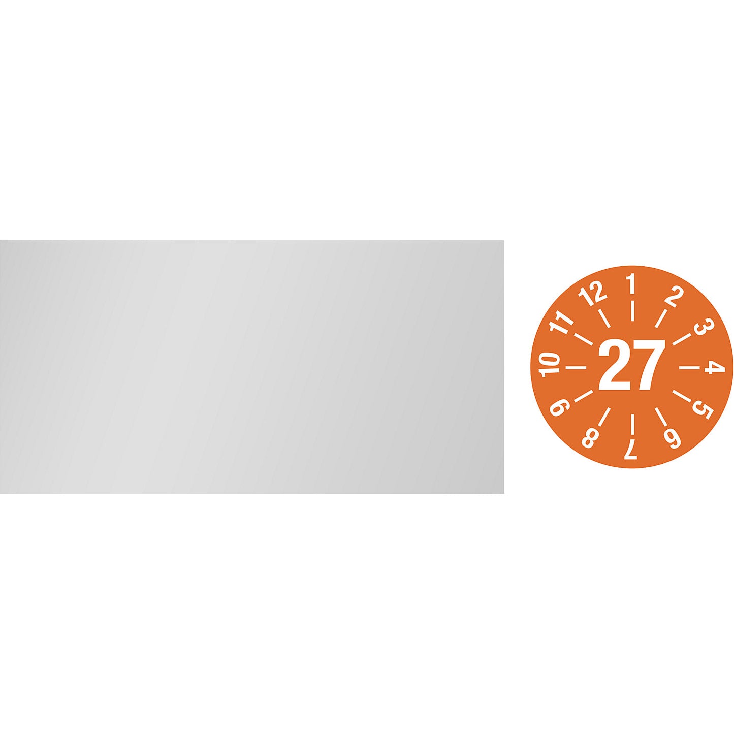 Cable test placard, annual placard, LxH 60 x 20 mm, 27, orange.