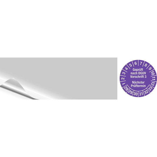 Cable test placard DGUV, LxH 95 x 25 mm, pack of 10, 28, purple.