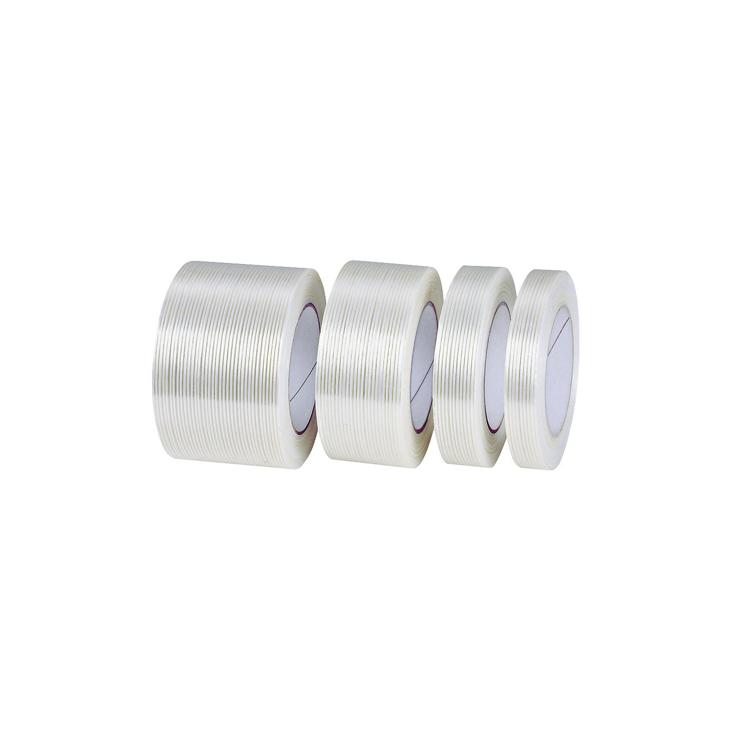 Reinforced tape, glass-fibre reinforced, pack of 6 rolls, transparent, tape width 25 mm.