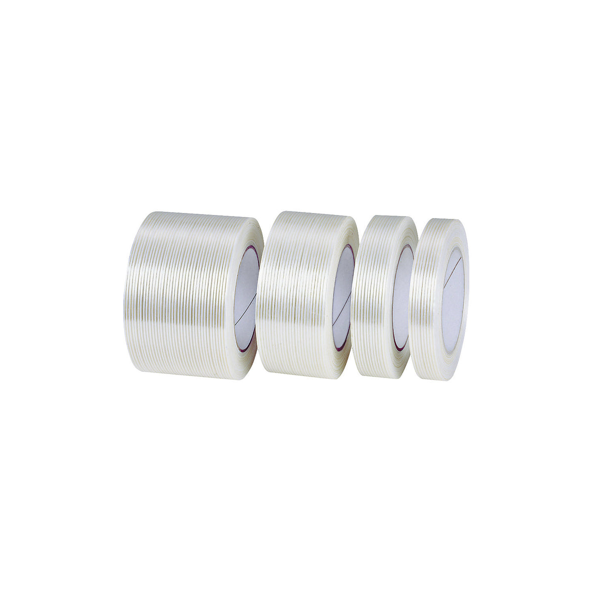 Reinforced tape, glass-fibre reinforced, pack of 6 rolls, transparent, tape width 50 mm.