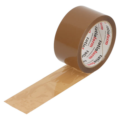 PP packing tape, hotmelt, 50 µm, pack of 6 rolls, brown, tape width 50 mm.