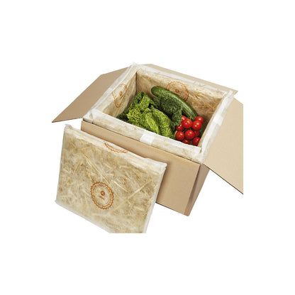 Landbox® straw thermo box, incl. panels, pack of 6, internal dimensions 550 x 350 x 300 mm.
