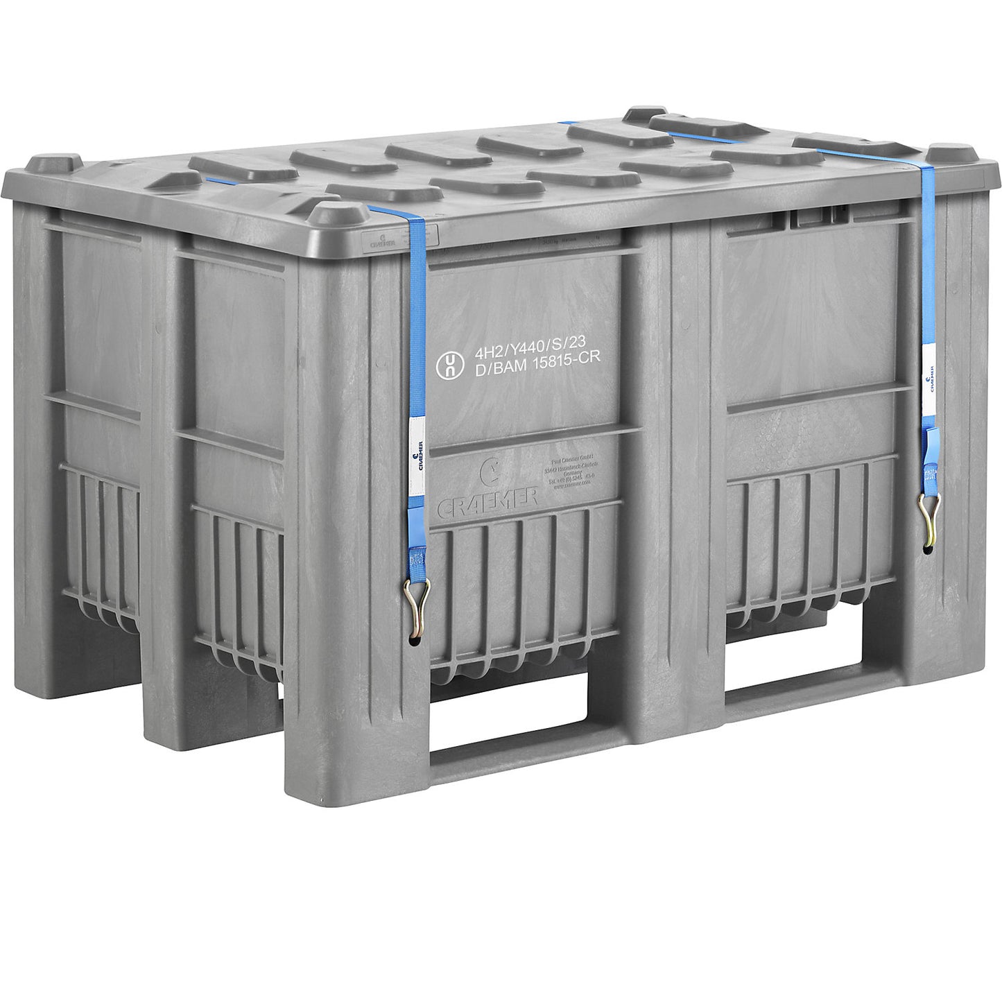 Hazardous goods pallet box, capacity 470 l, grey.