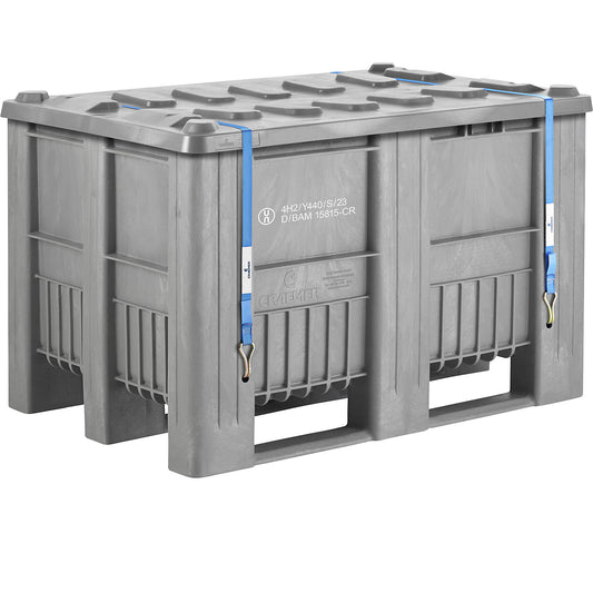 Hazardous goods pallet box, capacity 470 l, grey.