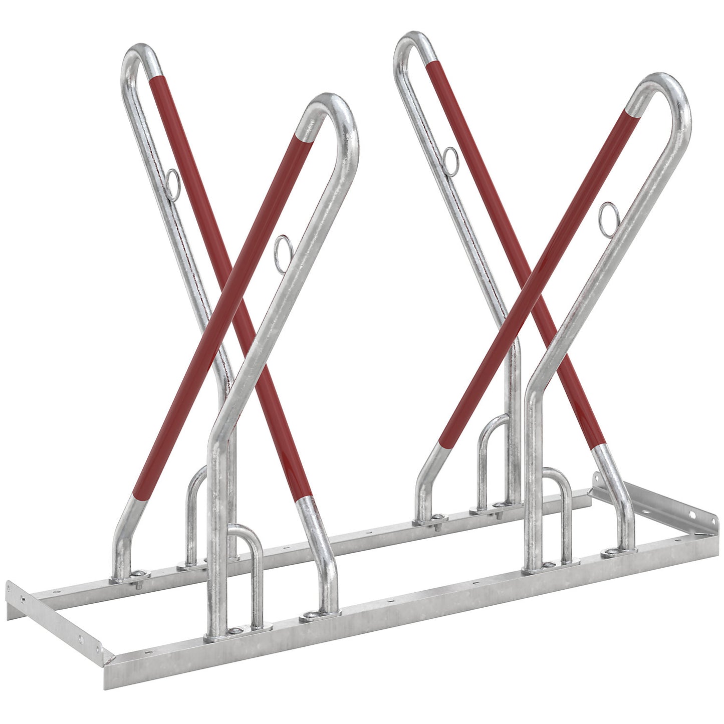 Bike rack, model 0500 XBF, two sided, 2 x 2 parking spaces.