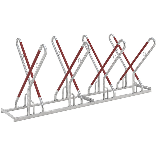 Bike rack, model 0500 XBF, two sided, 2 x 4 parking spaces.