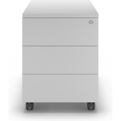 Portland mobile pedestal, HxWxD 550 x 420 x 600 mm, light grey / brushed white.