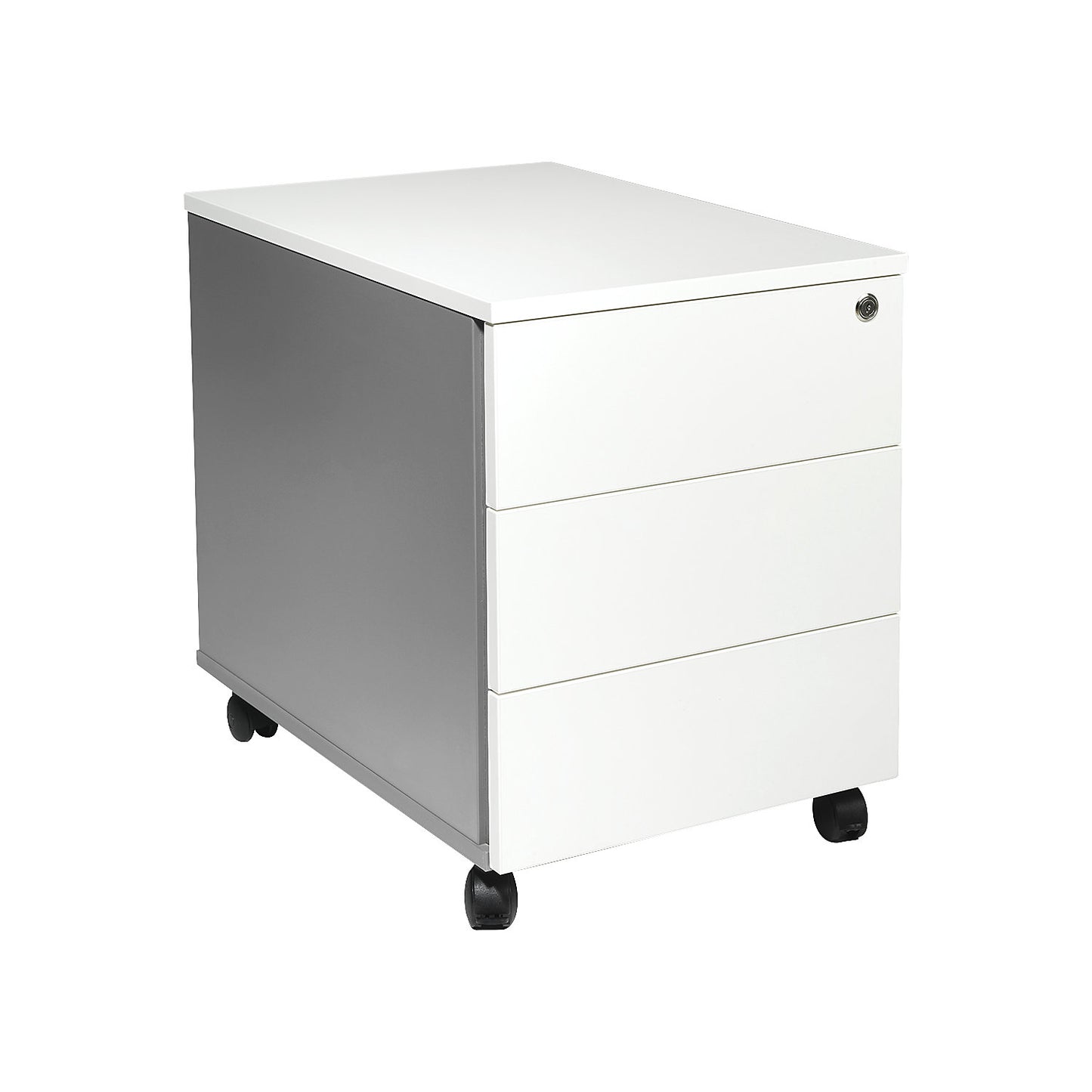 Portland mobile pedestal, HxWxD 550 x 420 x 600 mm, light grey / brushed white.